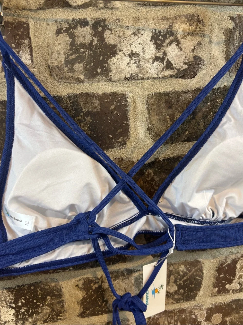 Beachsissi Women’s Navy Blue Floral Two-Piece Swim Set Size XL